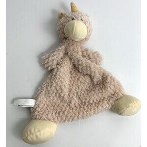 Demdaco Baby Pink Wendy Unicorn Plush Security Rattle Blankie Blanket Lovey
